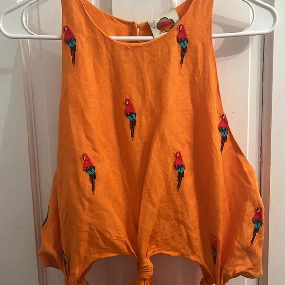 FARM Rio Orange Parrot Print Dress - Picture 7 of 13